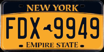 NY license plate FDX9949