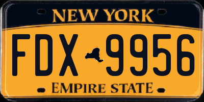 NY license plate FDX9956