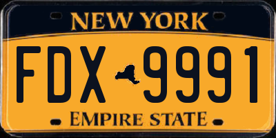 NY license plate FDX9991