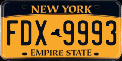 NY license plate FDX9993