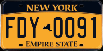 NY license plate FDY0091