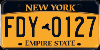 NY license plate FDY0127