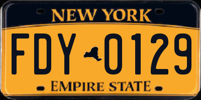 NY license plate FDY0129