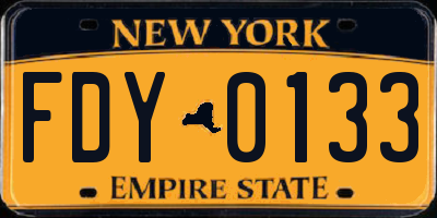 NY license plate FDY0133