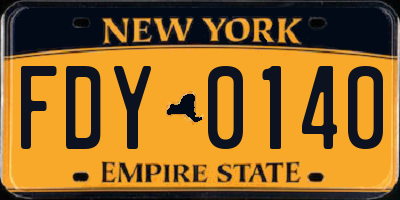 NY license plate FDY0140