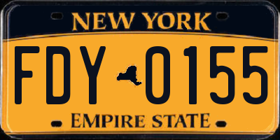 NY license plate FDY0155