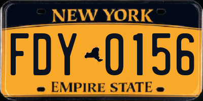 NY license plate FDY0156