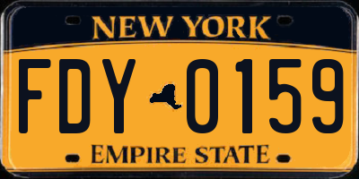 NY license plate FDY0159