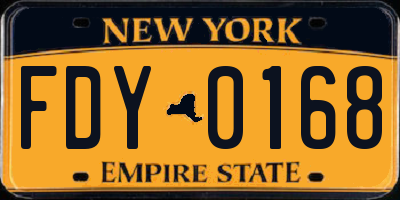 NY license plate FDY0168