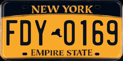 NY license plate FDY0169
