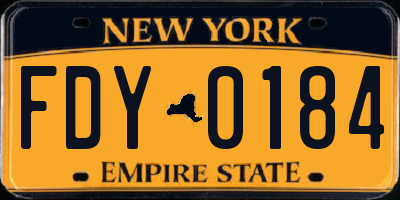 NY license plate FDY0184