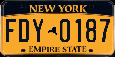 NY license plate FDY0187
