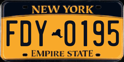 NY license plate FDY0195