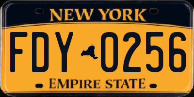 NY license plate FDY0256