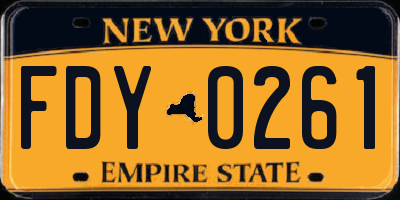 NY license plate FDY0261
