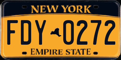 NY license plate FDY0272
