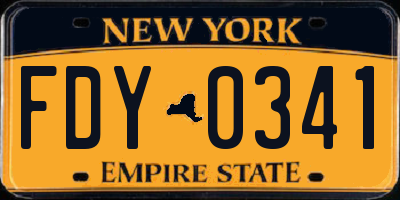 NY license plate FDY0341