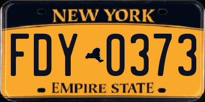NY license plate FDY0373