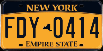 NY license plate FDY0414
