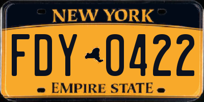 NY license plate FDY0422