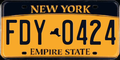 NY license plate FDY0424