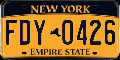 NY license plate FDY0426
