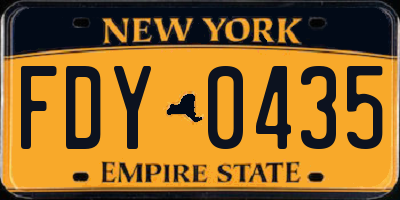 NY license plate FDY0435