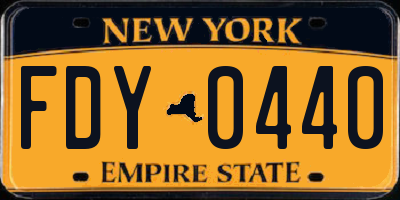 NY license plate FDY0440