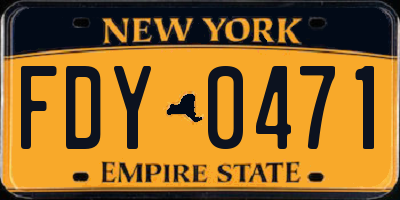 NY license plate FDY0471