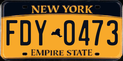 NY license plate FDY0473