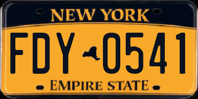 NY license plate FDY0541