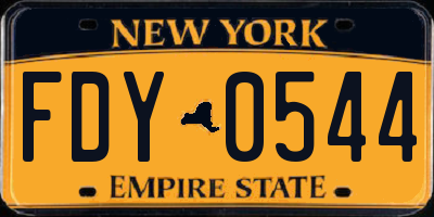 NY license plate FDY0544