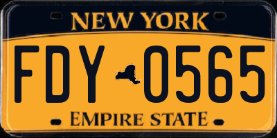 NY license plate FDY0565