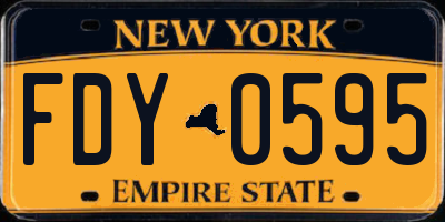 NY license plate FDY0595