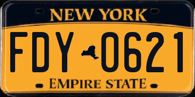 NY license plate FDY0621
