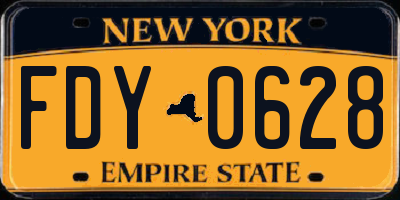NY license plate FDY0628