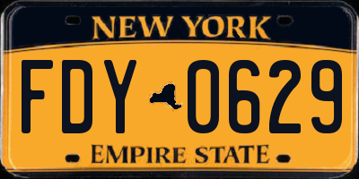 NY license plate FDY0629