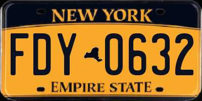 NY license plate FDY0632