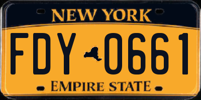 NY license plate FDY0661