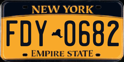 NY license plate FDY0682