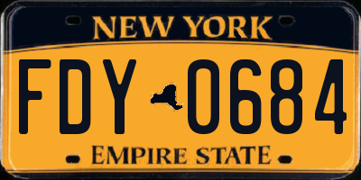 NY license plate FDY0684