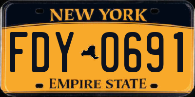 NY license plate FDY0691
