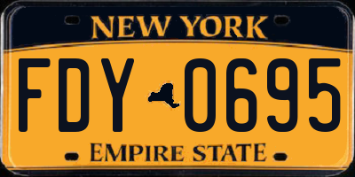 NY license plate FDY0695