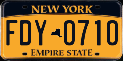 NY license plate FDY0710