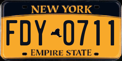 NY license plate FDY0711
