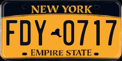 NY license plate FDY0717