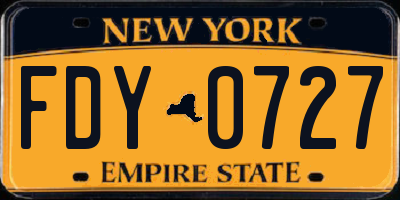 NY license plate FDY0727