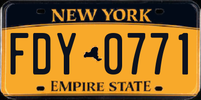 NY license plate FDY0771