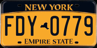NY license plate FDY0779