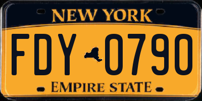 NY license plate FDY0790